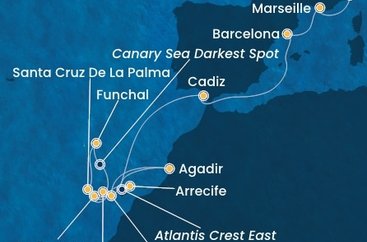 Taliansko, Francúzsko, Španielsko, , Maroko, Portugalsko ze Savony na lodi Costa Fortuna