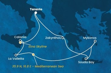 Taliansko, Grécko, , Malta na lodi Costa Fascinosa