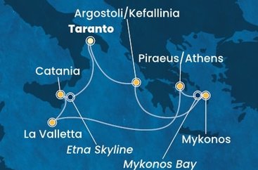 Taliansko, Kefalonie, Grécko, Malta na lodi Costa Fascinosa