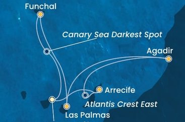 Španielsko, , Maroko, Portugalsko z Tenerife na lodi Costa Fortuna
