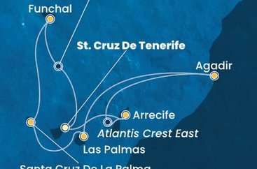 Španielsko, , Maroko, Portugalsko z Tenerife na lodi Costa Fortuna