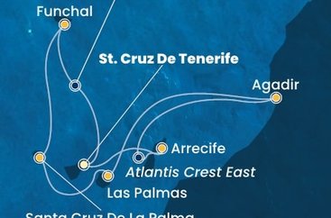 Tenerife, Španielsko, Maroko, Gran Canaria, La Palma, Madeira z Tenerife na lodi Costa Fortuna