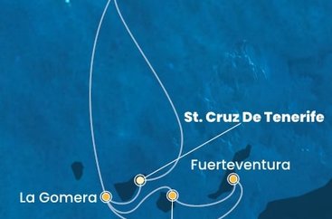Španielsko, La Gomera, Portugalsko z Tenerife na lodi Costa Pacifica