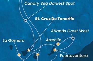 Španielsko, La Gomera, Portugalsko z Tenerife na lodi Costa Pacifica