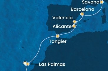 Španielsko, Maroko, Taliansko z Tenerife na lodi Costa Toscana