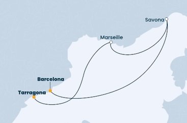 Španielsko, Francúzsko, Taliansko z Tarragony na lodi Costa Favolosa