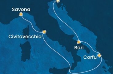 Taliansko, Grécko z Trieste na lodi Costa Deliziosa