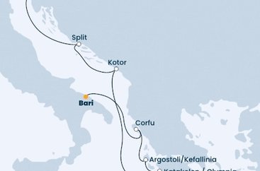 Taliansko, Chorvátsko, Čierna Hora, Grécko z Trieste na lodi Costa Deliziosa