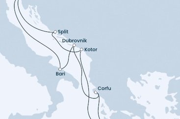 Taliansko, Chorvátsko, Čierna Hora, Grécko z Trieste na lodi Costa Deliziosa