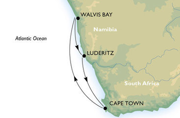 Juhoafrická republika, Namíbia z Kapského Mesta na lodi MSC Sinfonia
