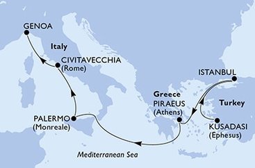 Turecko, Grécko, Taliansko z Kusadasi na lodi MSC Poesia