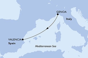 Taliansko, Španielsko z Janova na lodi MSC Seaside