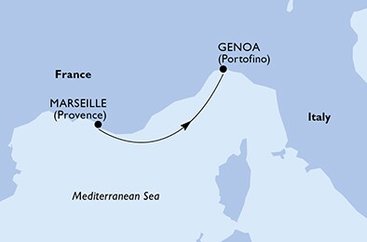 Francúzsko, Taliansko z Marseille na lodi MSC Seashore