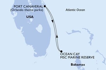 USA, Bahamy z Port Canaveralu na lodi MSC Meraviglia