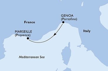 Taliansko, Francúzsko z Janova na lodi MSC Lirica