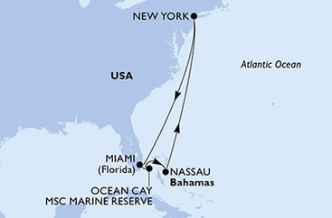 USA - Východné pobrežie, USA, Bahamy z New Yorku na lodi MSC Meraviglia