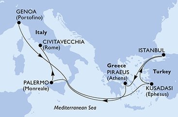 Taliansko, Turecko, Grécko z Janova na lodi MSC Poesia