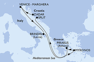 Chorvátsko, Taliansko, Grécko zo Zadaru na lodi MSC Sinfonia