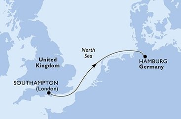 Veľká Británia, Nemecko zo Southamptonu na lodi MSC Virtuosa