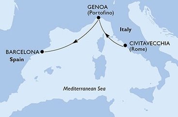 Taliansko, Španielsko z Civitavechie na lodi MSC Divina