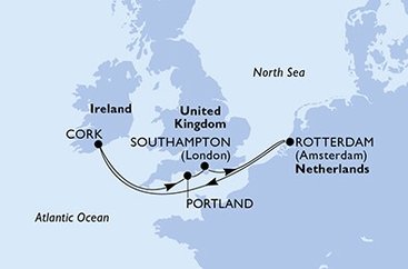 Veľká Británia, Holandsko, Írsko zo Southamptonu na lodi MSC Virtuosa