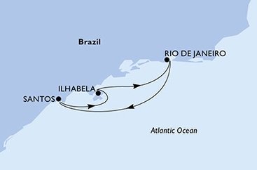 Brazília z Rio de Janeira na lodi MSC Seaview