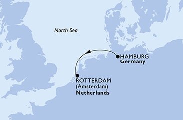Nemecko, Holandsko z Hamburgu na lodi MSC Euribia