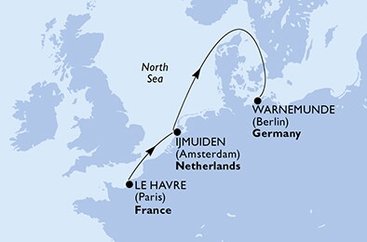 Francúzsko, Holandsko, Nemecko z Le Havre na lodi MSC Poesia
