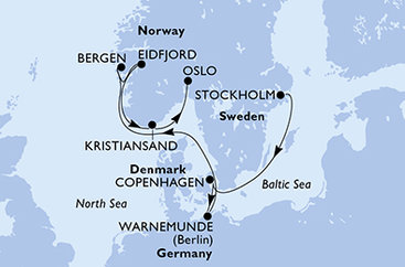 Švédsko, Dánsko, Nemecko, Nórsko zo Stockholmu na lodi MSC Poesia