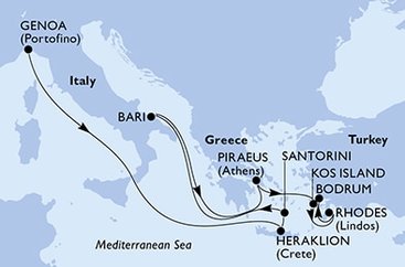 Taliansko, Grécko, Turecko z Janova na lodi MSC Opera