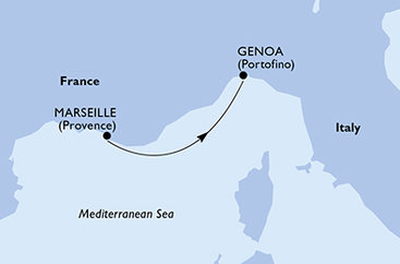 Francúzsko, Taliansko z Marseille na lodi MSC Grandiosa