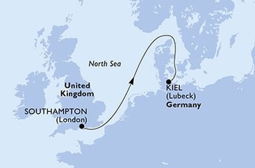 Veľká Británia, Nemecko zo Southamptonu na lodi MSC Euribia