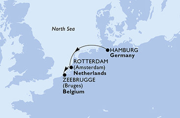 Nemecko, Holandsko, Belgicko z Hamburgu na lodi MSC Preziosa