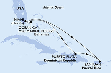 USA, Dominikánska republika, Bahamy z Miami na lodi MSC Seascape