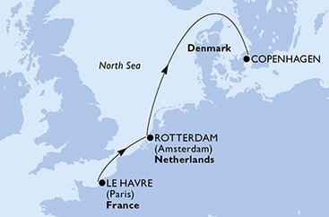 Francúzsko, Holandsko, Dánsko z Le Havre na lodi MSC Poesia