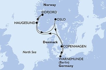 Nemecko, Nórsko, Dánsko z Warnemünde na lodi MSC Poesia