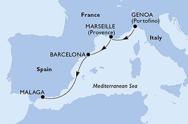 Taliansko, Francúzsko, Španielsko z Janova na lodi MSC Grandiosa