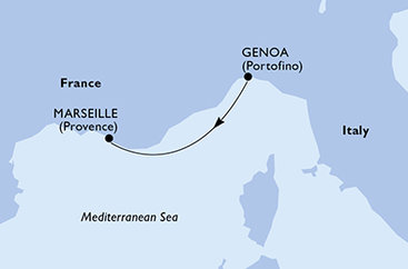 Taliansko, Francúzsko z Janova na lodi MSC Grandiosa