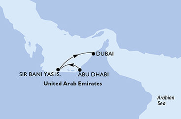 Spojené arabské emiráty z Abu Dhabi na lodi MSC Euribia