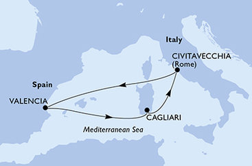 Taliansko, Španielsko z Civitavechie na lodi MSC Lirica