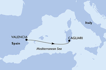 Španielsko, Taliansko z Valencie na lodi MSC Lirica