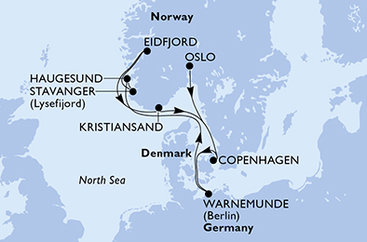 Nórsko, Dánsko, Nemecko z Osla na lodi MSC Poesia