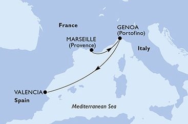 Francúzsko, Taliansko, Španielsko z Marseille na lodi MSC Seaside