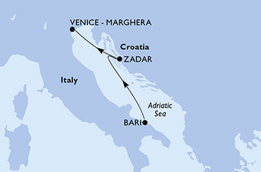 Taliansko, Chorvátsko z Bari na lodi MSC Opera