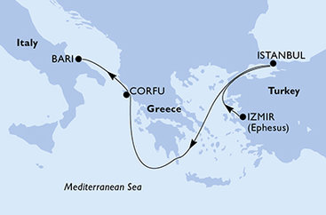 Turecko, Grécko, Taliansko z Izmiru na lodi MSC Sinfonia