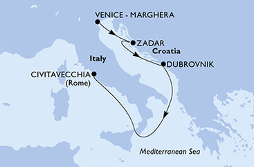 Taliansko, Chorvátsko na lodi MSC Armonia