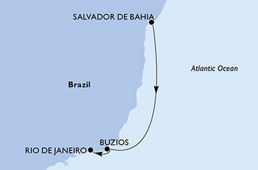 Brazília zo Salvadoru na lodi MSC Armonia