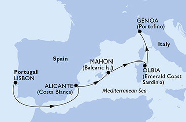 Portugalsko, Španielsko, Taliansko z Lisabonu na lodi MSC Opera
