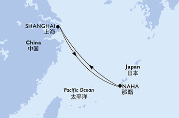 Čína, Japonsko zo Šanghaja na lodi MSC Bellissima