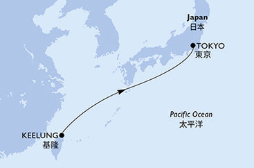 Tchaj-wan, Japonsko z Keelungu (Taipeje) na lodi MSC Bellissima